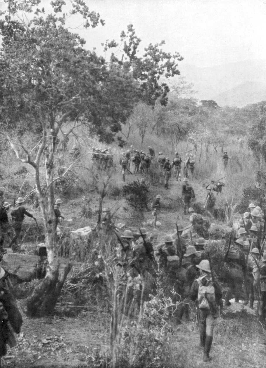 Wojska brytyjskie w buszu na pograniczu niemieckiej Afryki Wschodniej, I wojna światowa, 1915 autorstwa Unbekannt