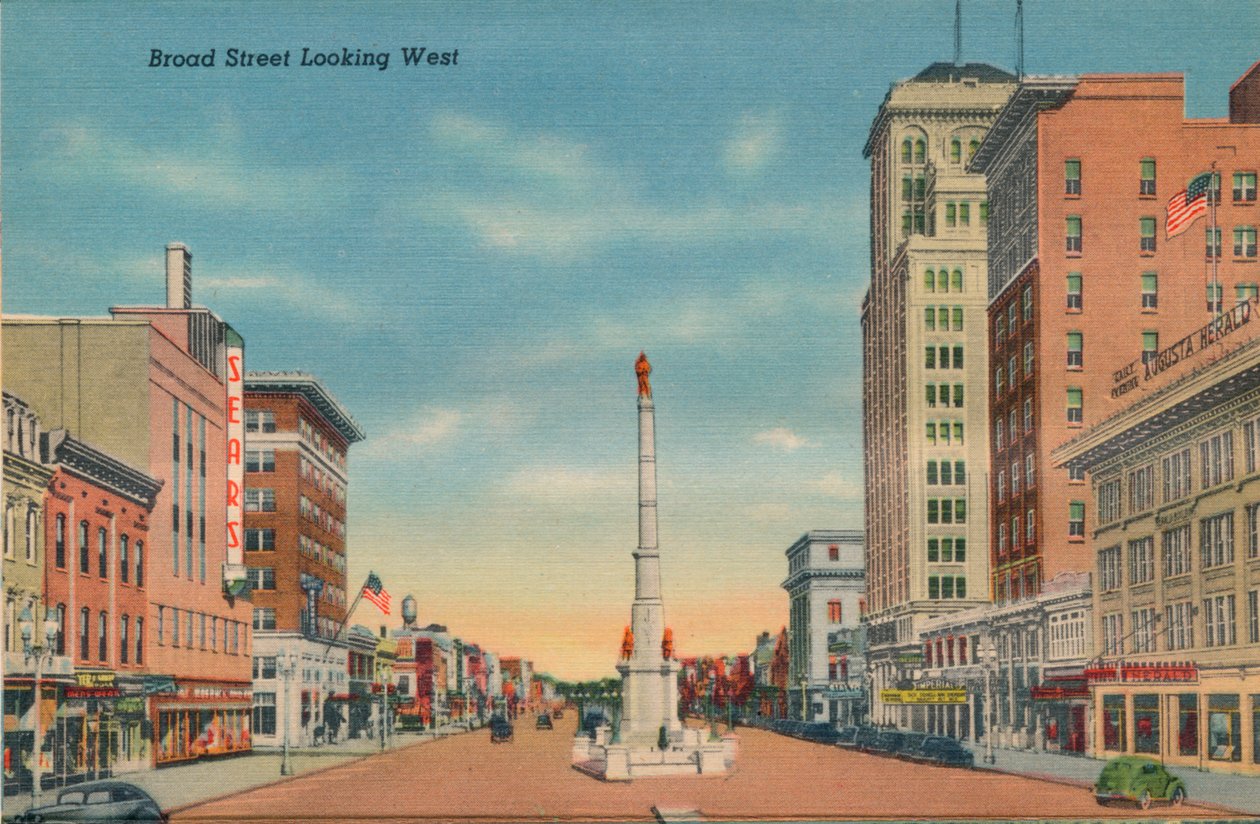 Broad Street, patrząc na zachód, Augusta, Georgia, 1943 autorstwa Unbekannt