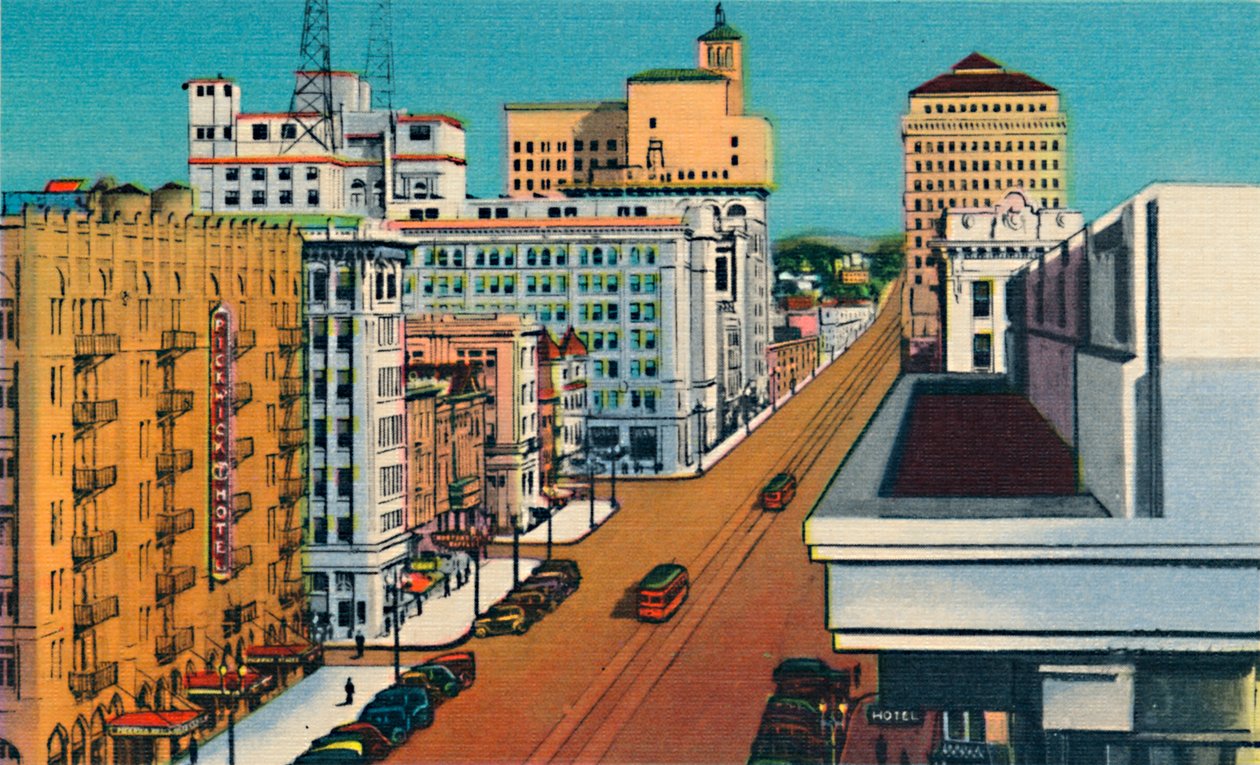 Broadway. San Diego, Kalifornia, ok. 1941 r. autorstwa Unbekannt