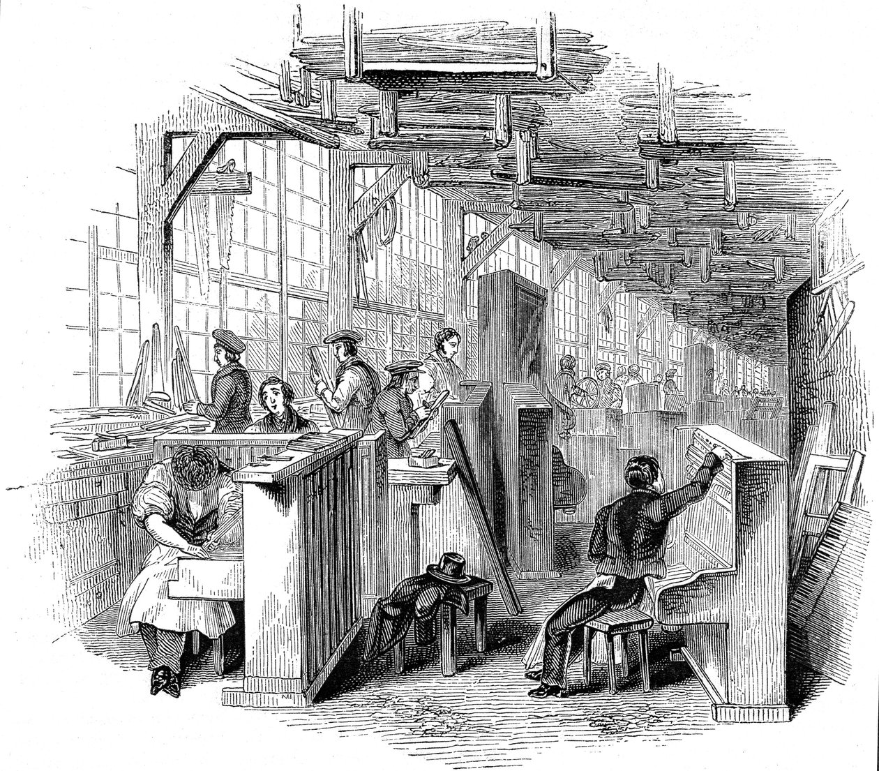 Fabryka fortepianów Broadwoods, Horseferry Road, Westminster, Londyn, 1842 autorstwa Unbekannt