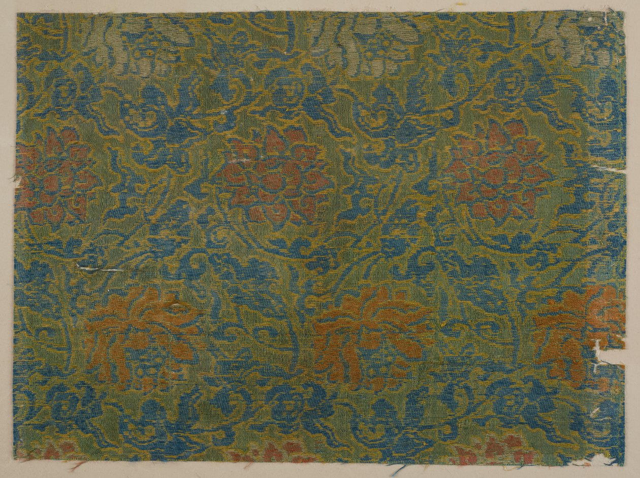 Brokat, jedwab. Próbka, okres Edo, 1615-1868. autorstwa Unbekannt