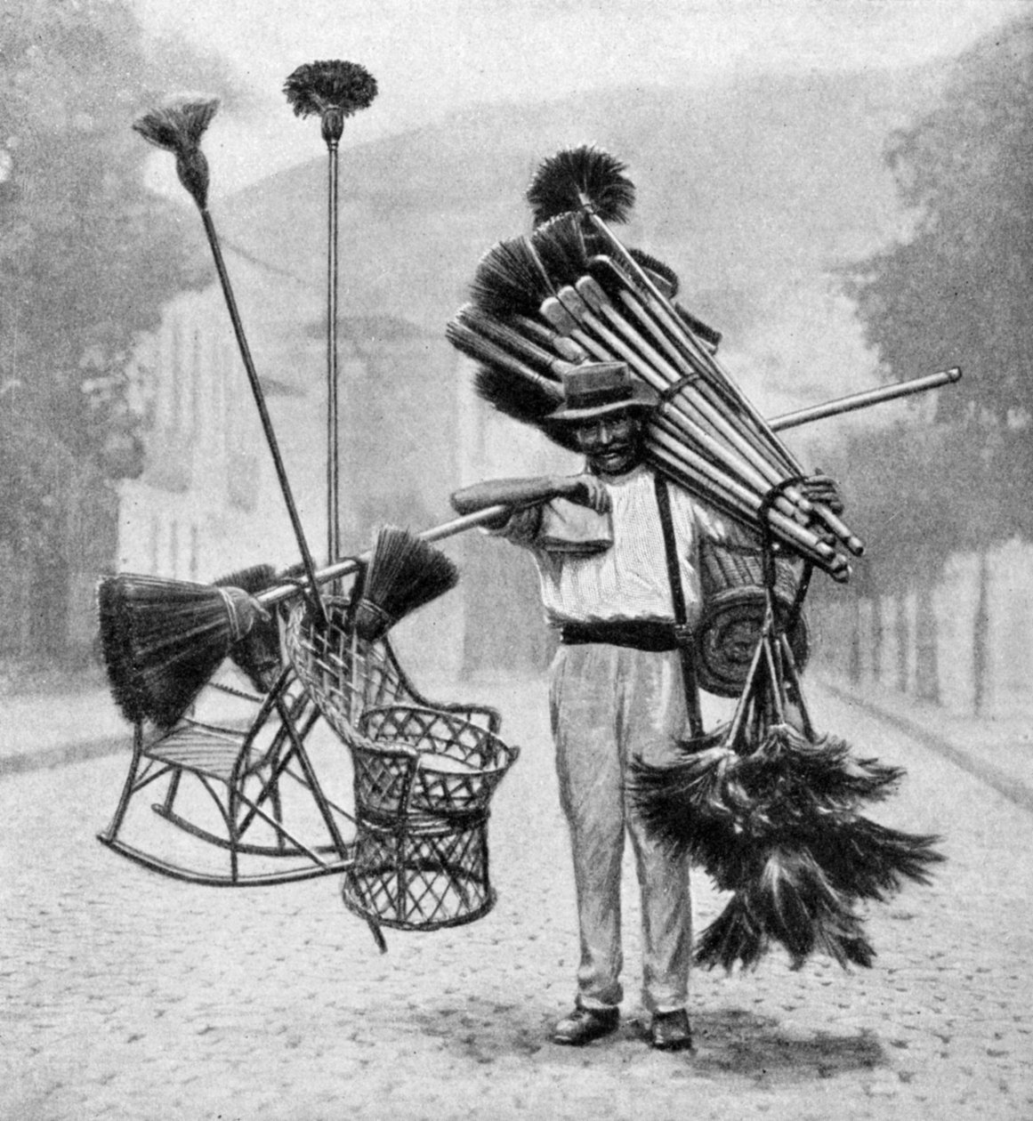 Sprzedawca mioteł, Rio de Janeiro, Brazylia, 1922 r. autorstwa Unbekannt