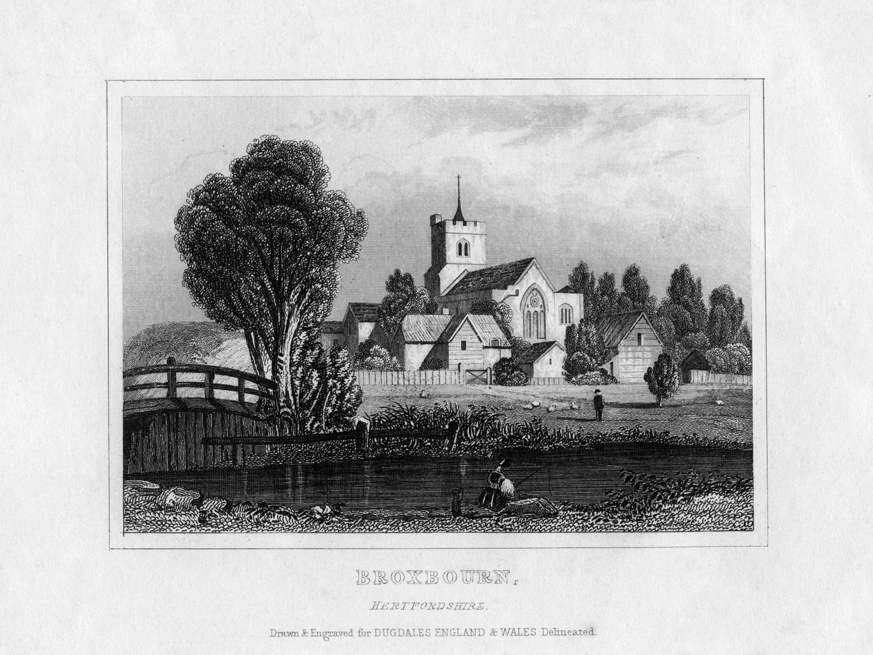 Broxbourne, Hertfordshire, połowa XIX wieku autorstwa Unbekannt
