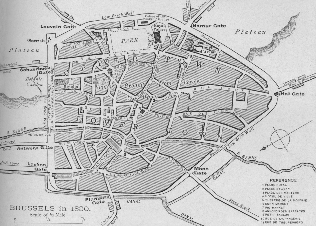Bruksela 1830 - Plan, 1902 autorstwa Unbekannt
