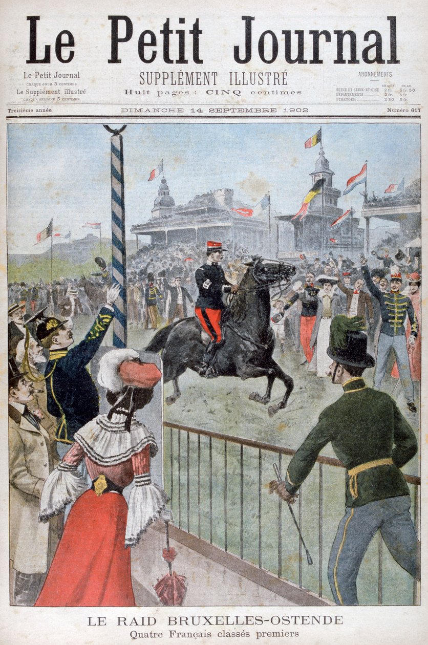 Wyścigi konne z Brukseli do Ostendy, 1902 autorstwa Unbekannt