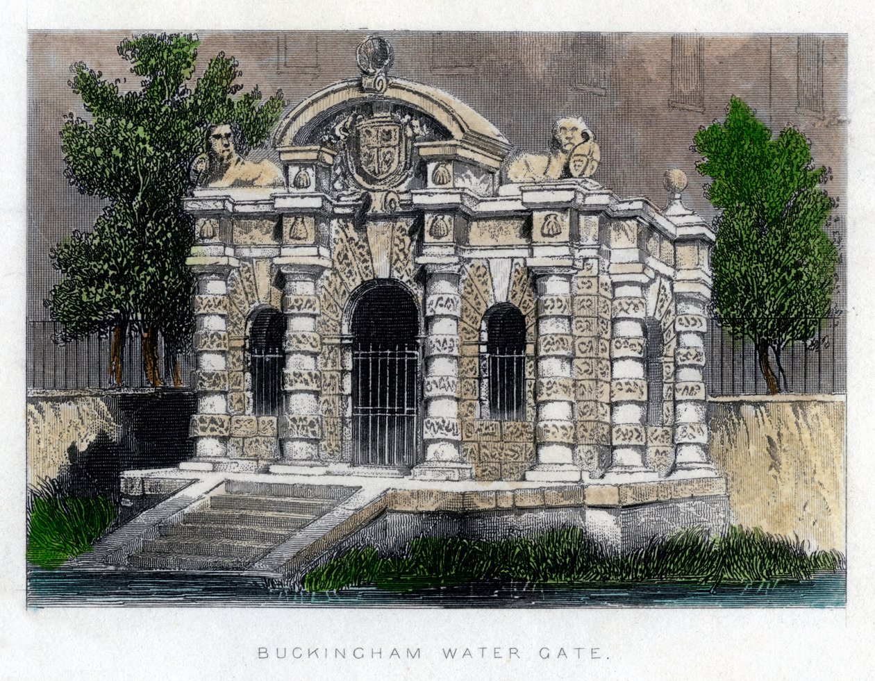 Buckingham Water Gate, Strand, Londyn, ok. 1850 autorstwa Unbekannt