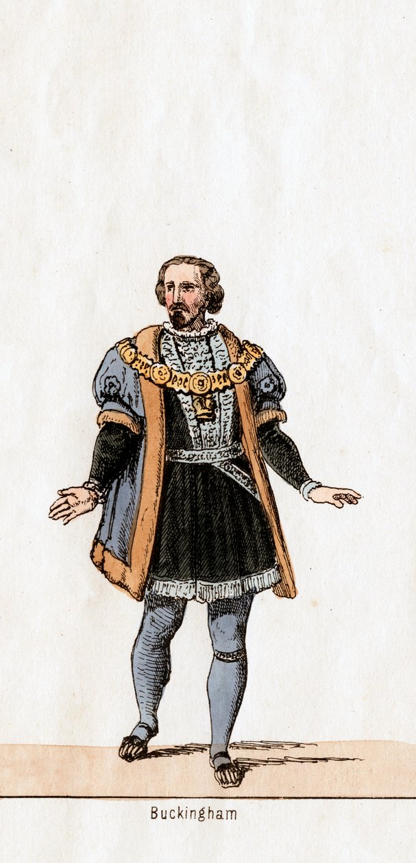 Buckingham, projekt kostiumu do sztuki Szekspira, Henryk VIII, XIX w. autorstwa Unbekannt