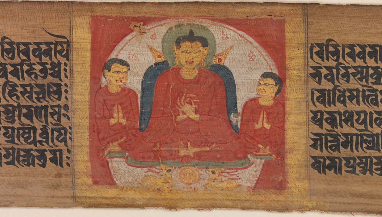 Budda z rękoma podniesionymi w Dharmacakra Mudra..., ca. 1090. autorstwa Unbekannt