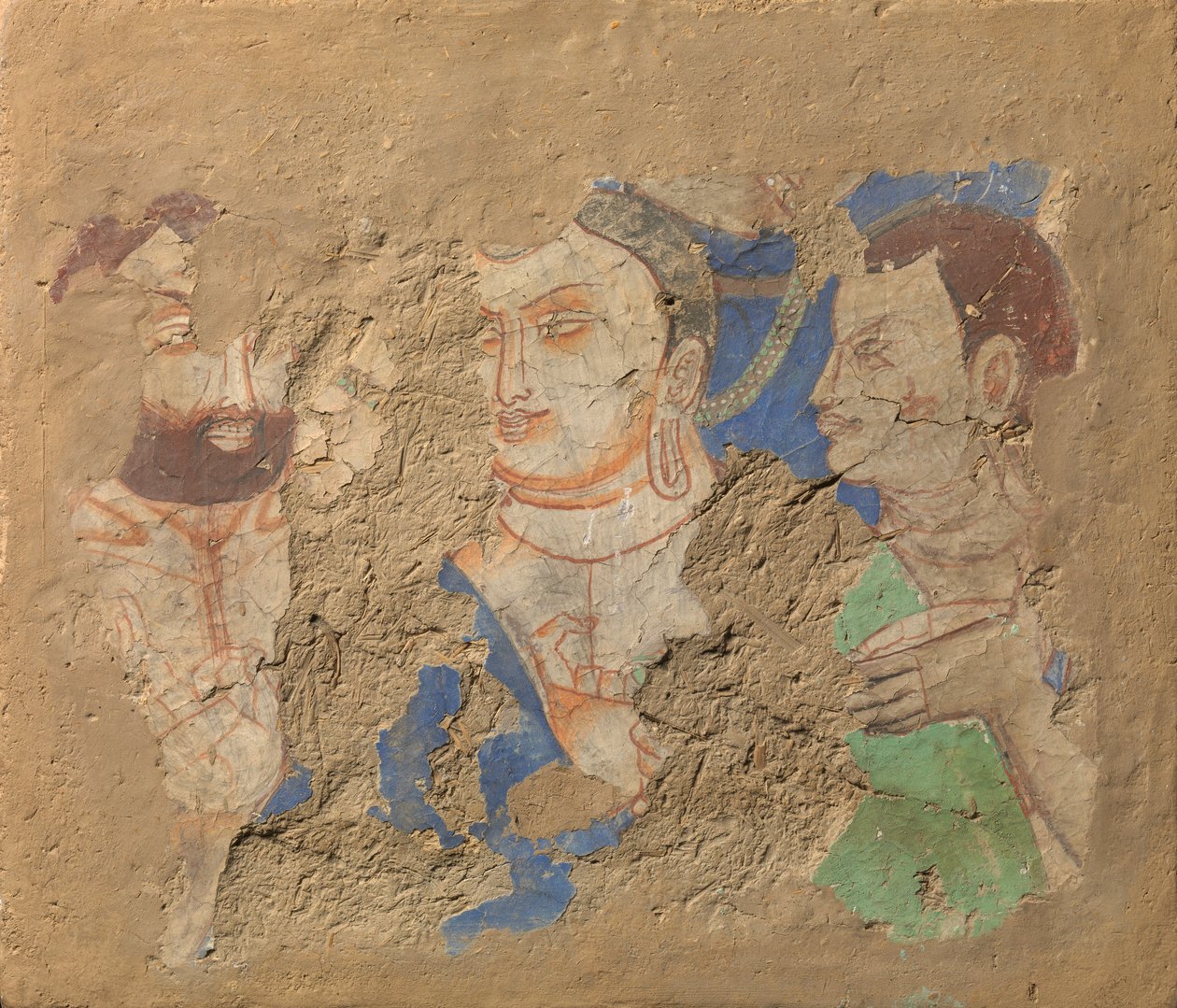 Budda z dwoma uczniami, ca. VI-VII wiek. autorstwa Unbekannt