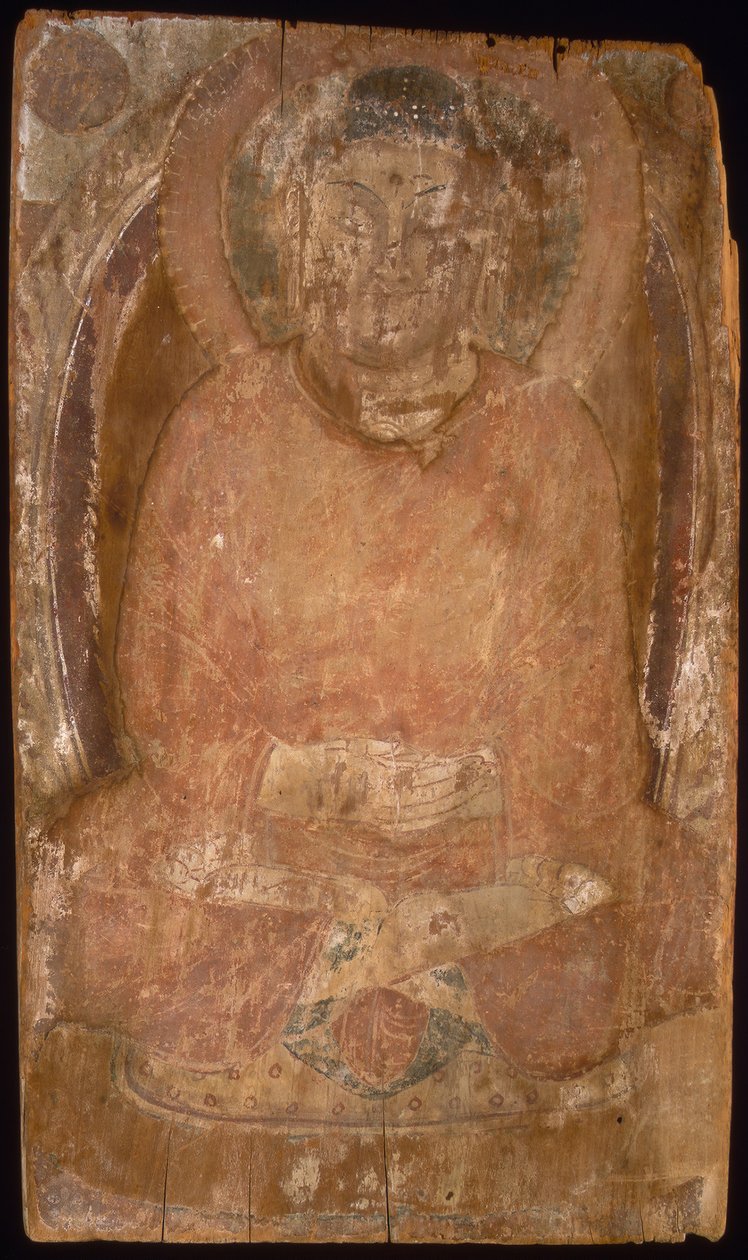 Budda z aureolą i ognistym ciałem Mandorla, VI-VII wiek. autorstwa Unbekannt