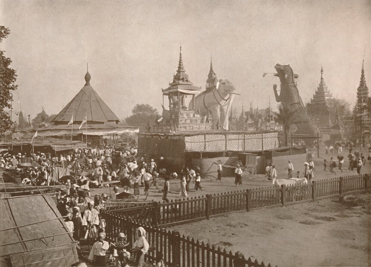Buddyjska scena kremacji. - Phoongyi-byan, 1900. autorstwa Unbekannt