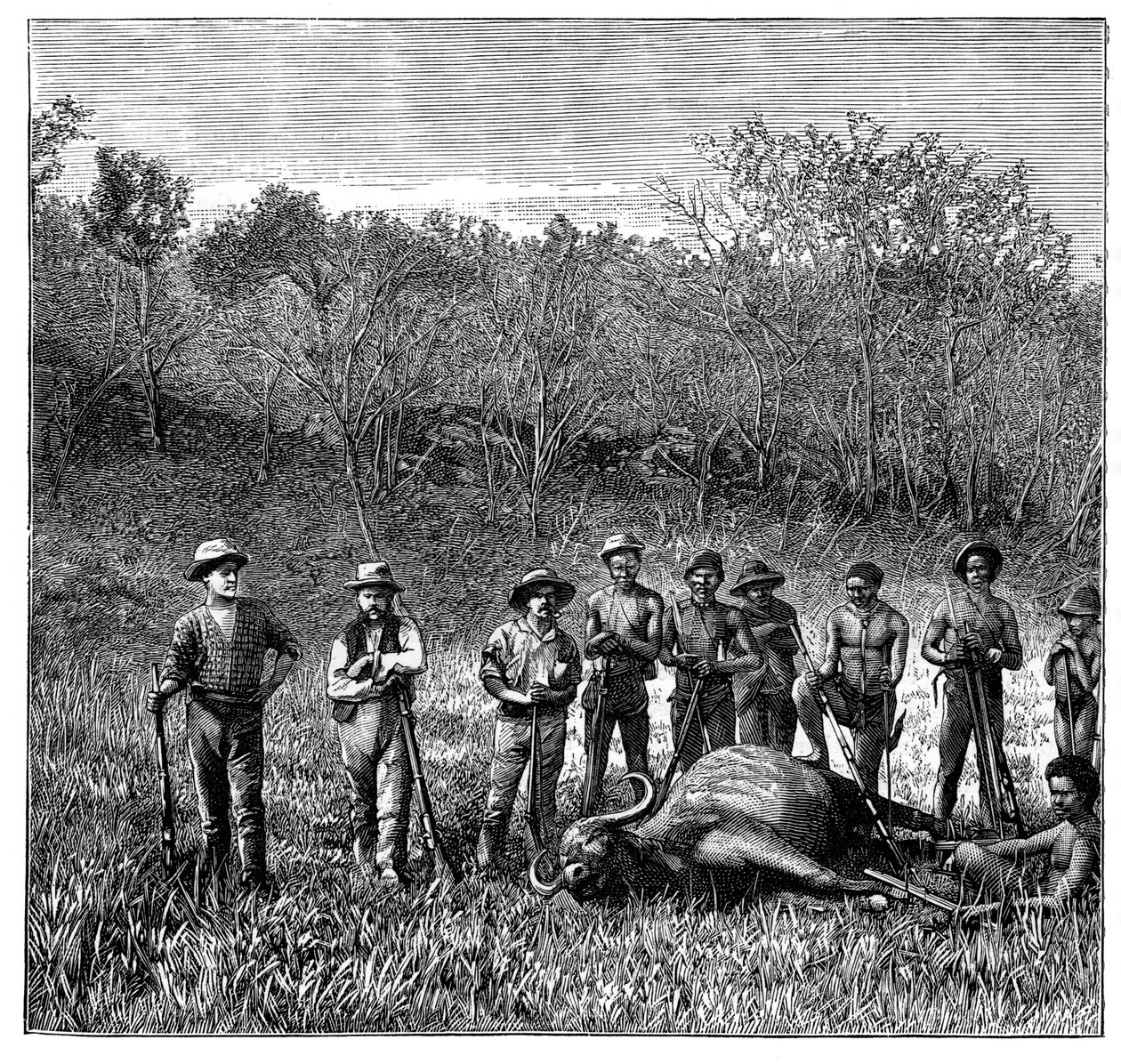 Łowcy bawołów w Transwalu, RPA, ok. 1890 r. autorstwa Unbekannt