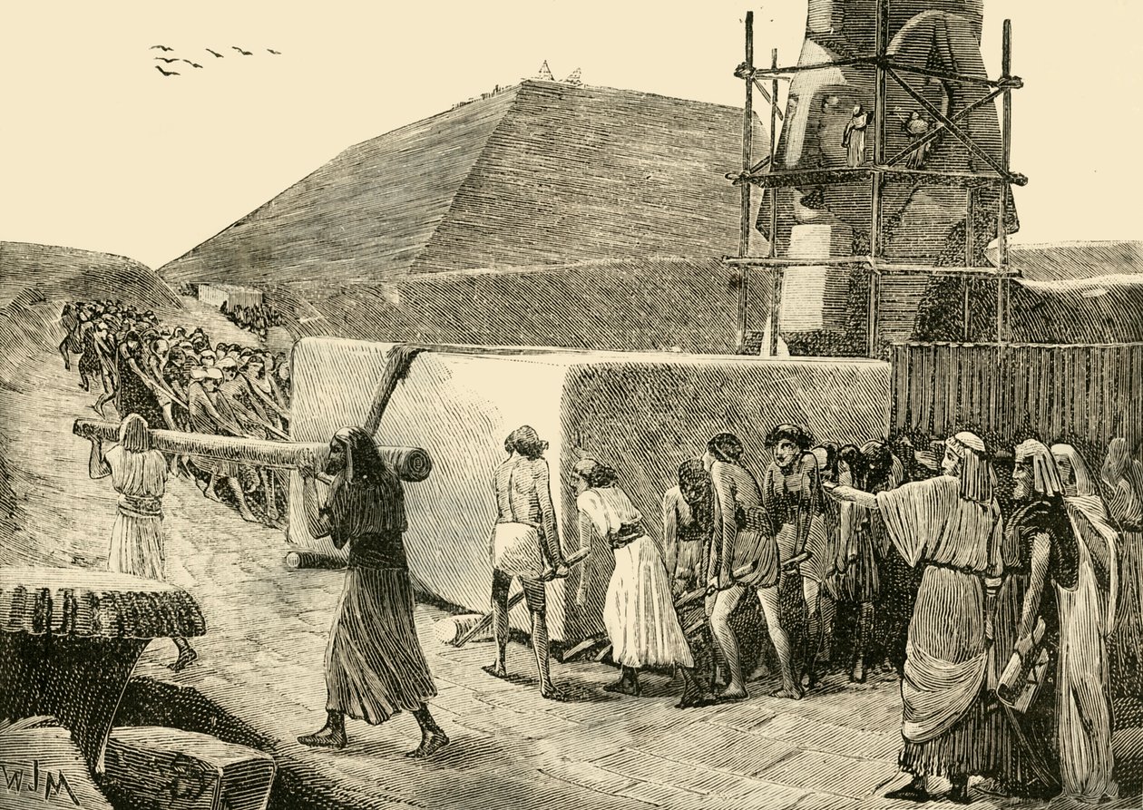 Budowa piramidy, 1890. autorstwa Unbekannt