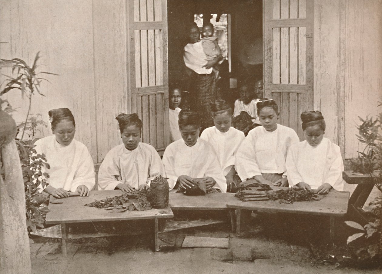 Birmańscy producenci cygar, 1900. autorstwa Unbekannt