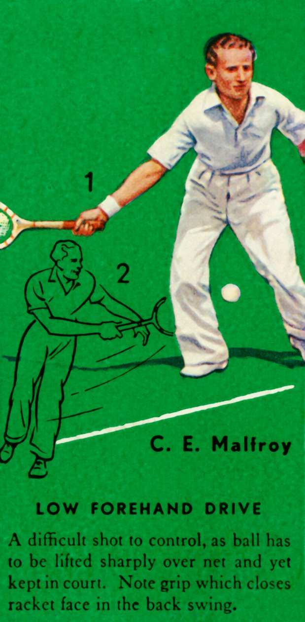 C.E. Malfroy – niski forhend drive, c1935. autorstwa Unbekannt