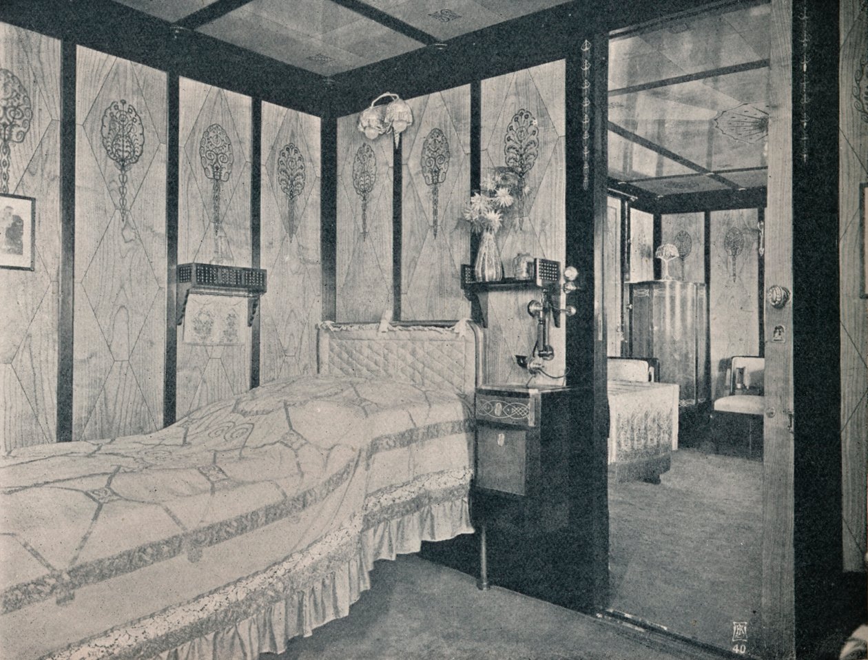 Cabin-De-Luxe na północnoniemieckim Lloyd SS. Kronprinzessin Cecilie, c1907 autorstwa Unbekannt
