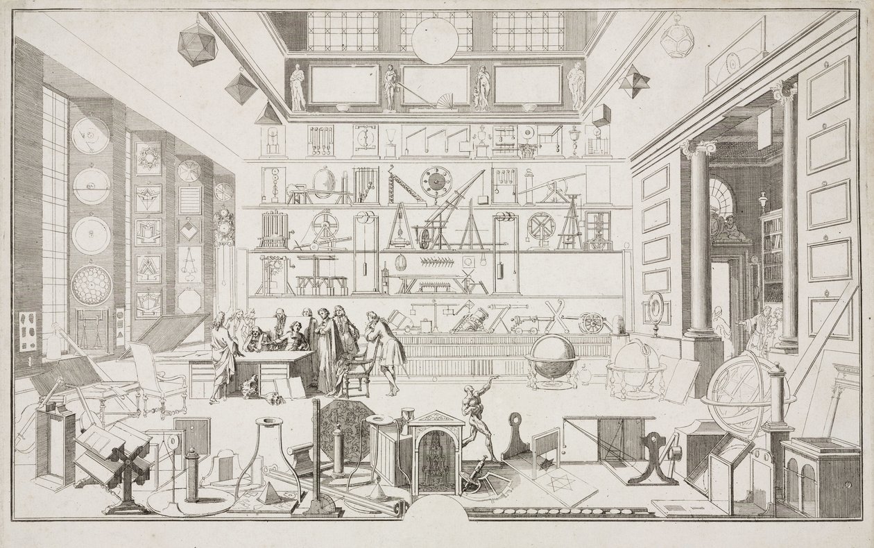 Cabinet de Geometrie de Mr LE CLERC - Research Centres The Physical Laboratory of the Academie des Sciences, Paryż, ok. 1700 autorstwa Unbekannt