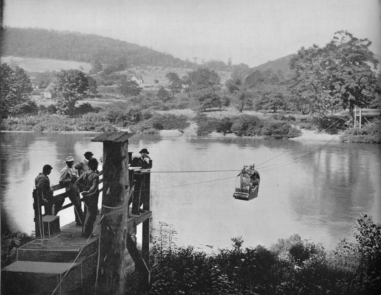 Prom kablowy, niedaleko La Colle, Penn, c1897. autorstwa Unbekannt