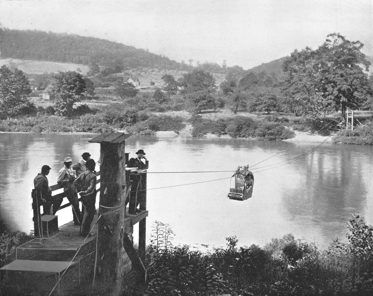 Cable Ferry, niedaleko La Colle, Pensylwania, USA, ok. 1900. autorstwa Unbekannt