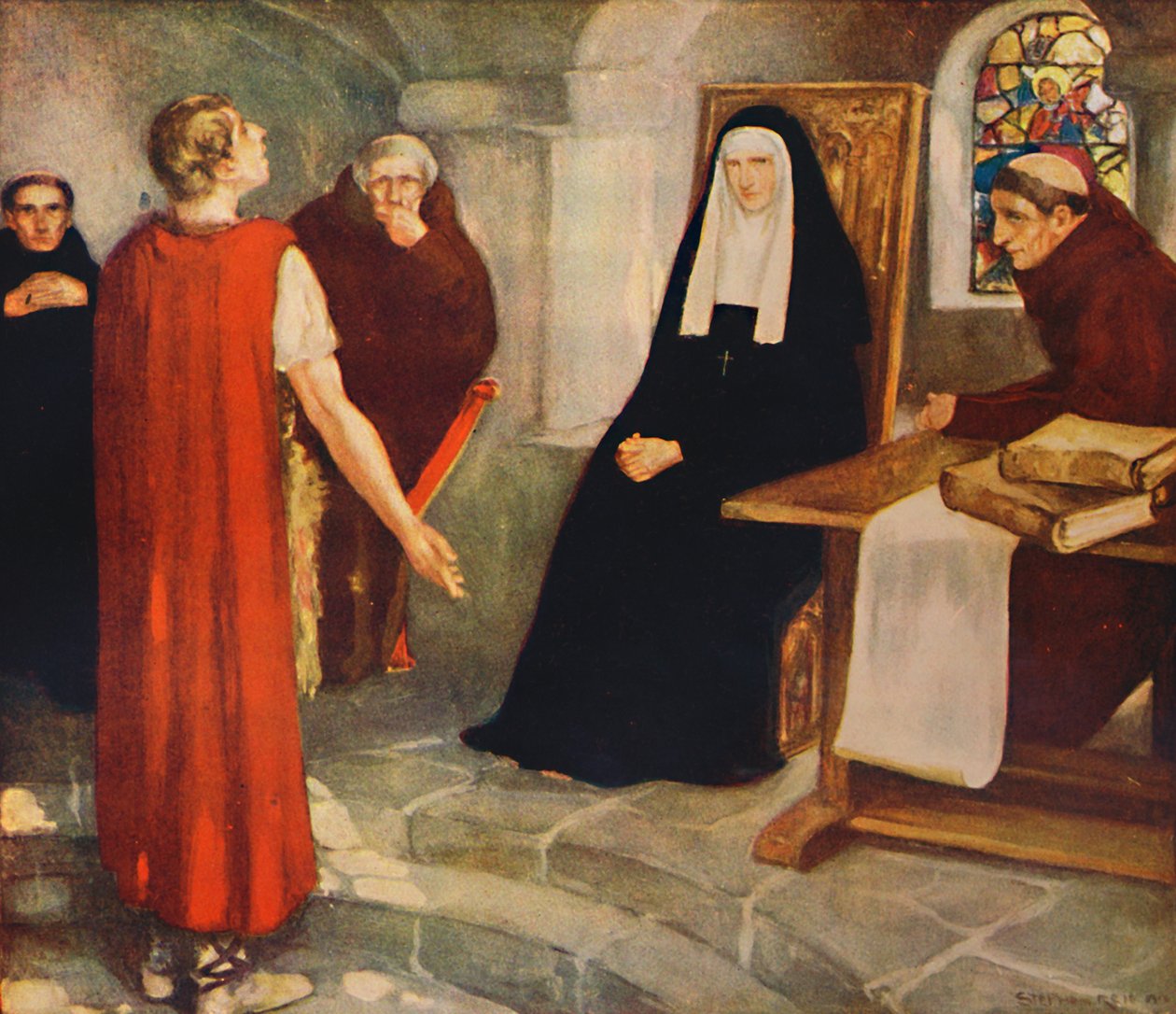 Caedmon przed Świętą Hildą, 1912 autorstwa Unbekannt
