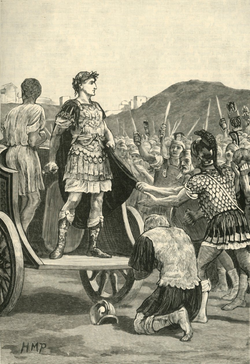 Cezar przemawiający do Legionów Malkontentów na Polu Marsowym, 1890. autorstwa Unbekannt