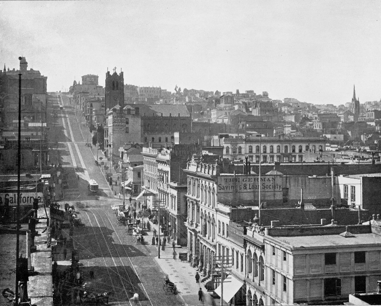 California Street, San Francisco, Kalifornia, USA, ok. 1900. autorstwa Unbekannt