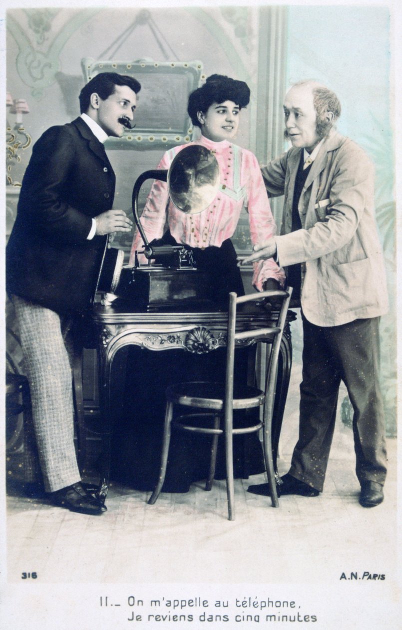 Zadzwoń do mnie, wrócę za pięć minut, ok.1900 autorstwa Unbekannt