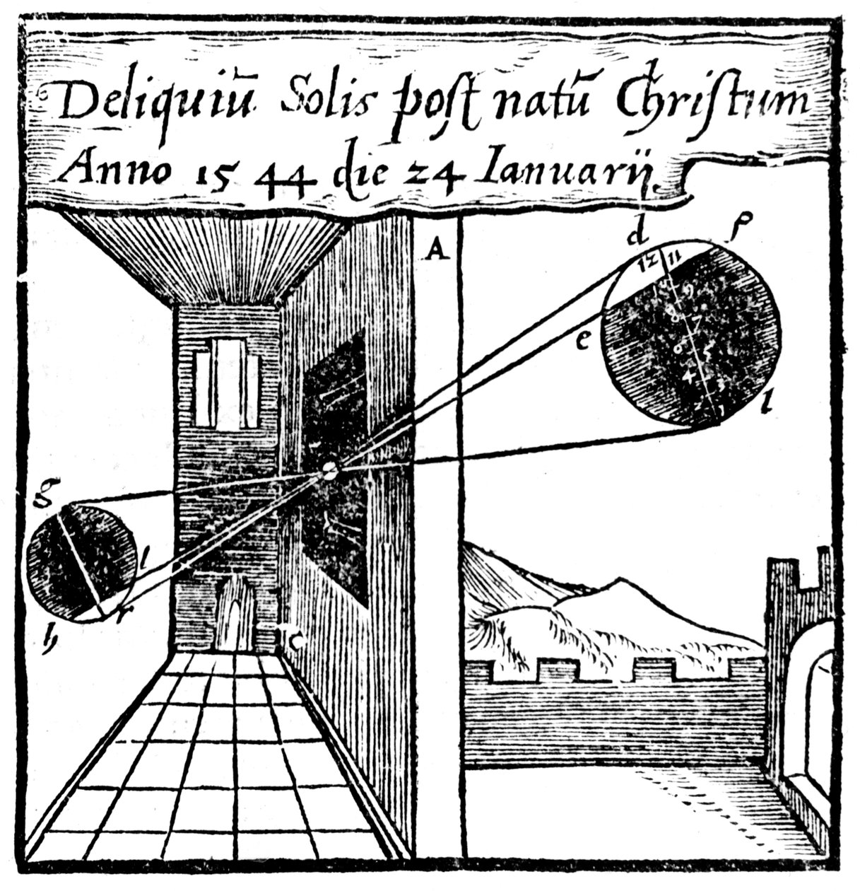 Camera obscura, 1561 autorstwa Unbekannt