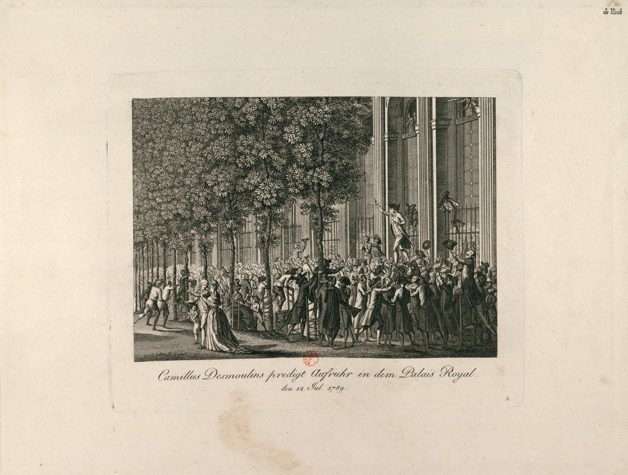 Camille Desmoulins w Ogrodach Królewskich Palais, ok. 1930 r. 1797-1800. autorstwa Unbekannt