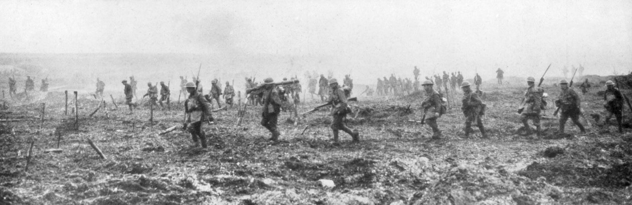 Oddziały kanadyjskie na ziemi niczyjej, Vimy, Francja, I wojna światowa, 9 kwietnia 1917 autorstwa Unbekannt