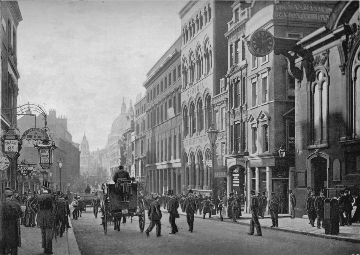 Cannon Street, patrząc na zachód, City of London, c1910 1911 autorstwa Unbekannt