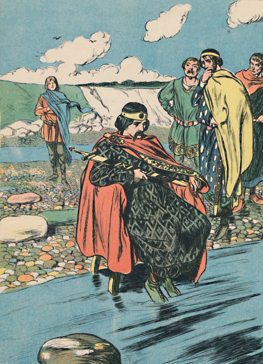 Canute nakazuje zatrzymać przypływ, c1907 autorstwa Unbekannt