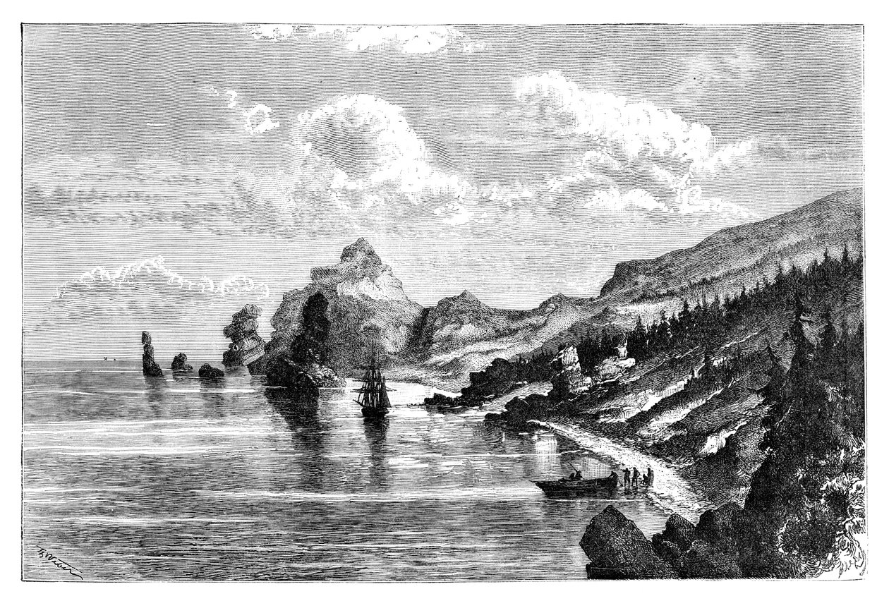 Cape la Jonquiere, Sachalin, Rosja, 1895 autorstwa Unbekannt