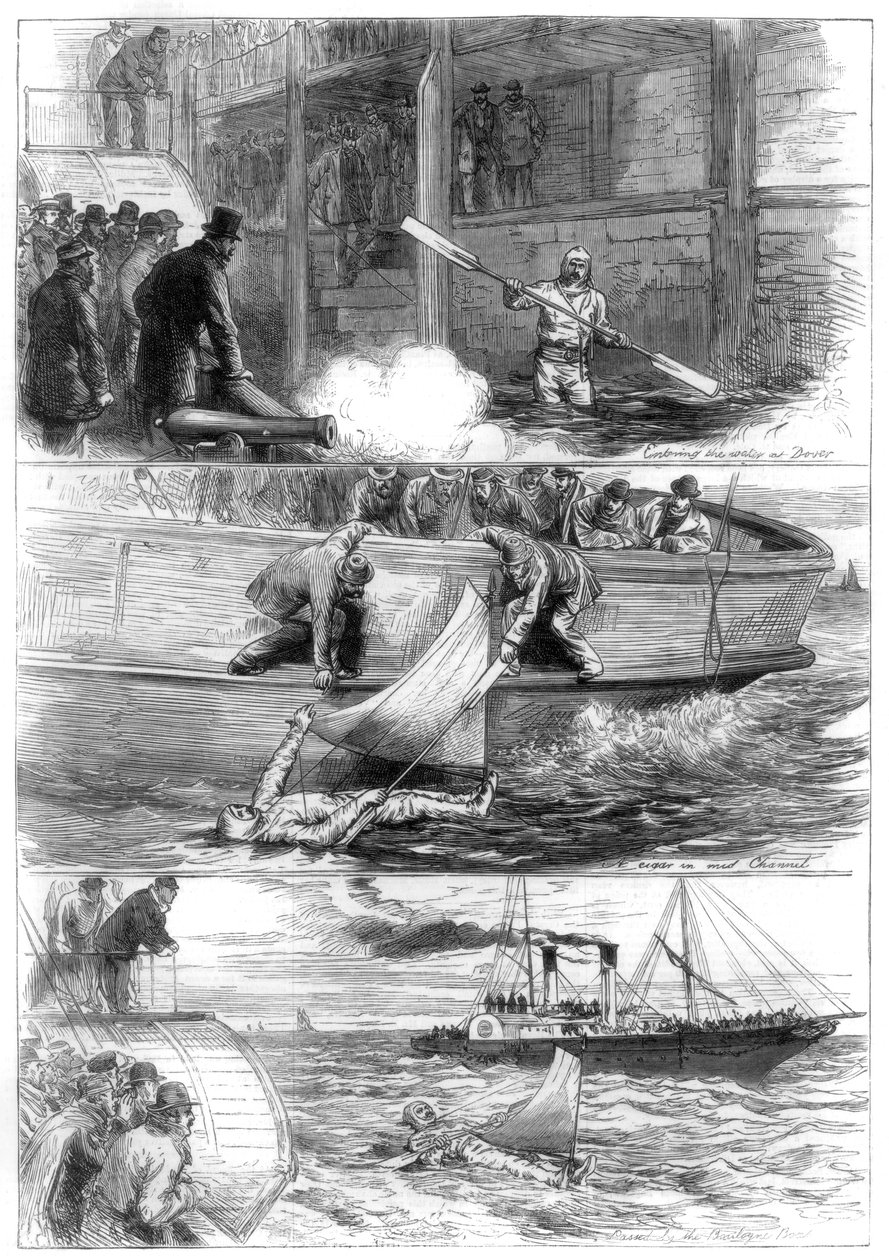 Rejs kapitana Boytona przez kanał, 1875 autorstwa Unbekannt