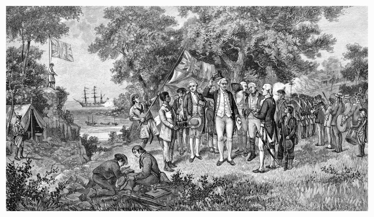 Kapitan Cook twierdzi, że Botany Bay, Nowa Południowa Walia, Australia, 1770 1886 autorstwa Unbekannt