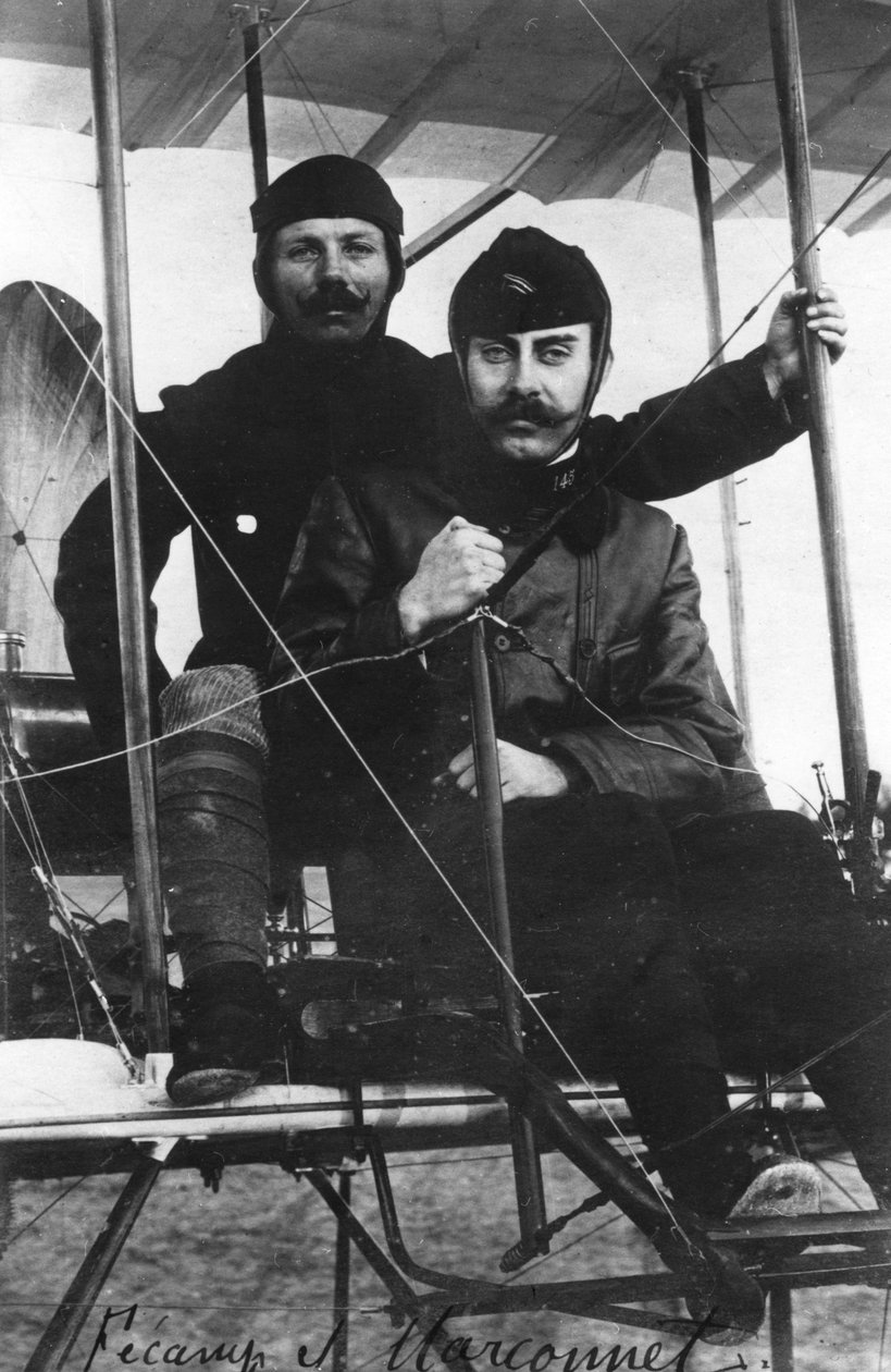 Kapitan Marconnet i porucznik Fequant, lotnicy armii francuskiej, ok. 1910 r autorstwa Unbekannt