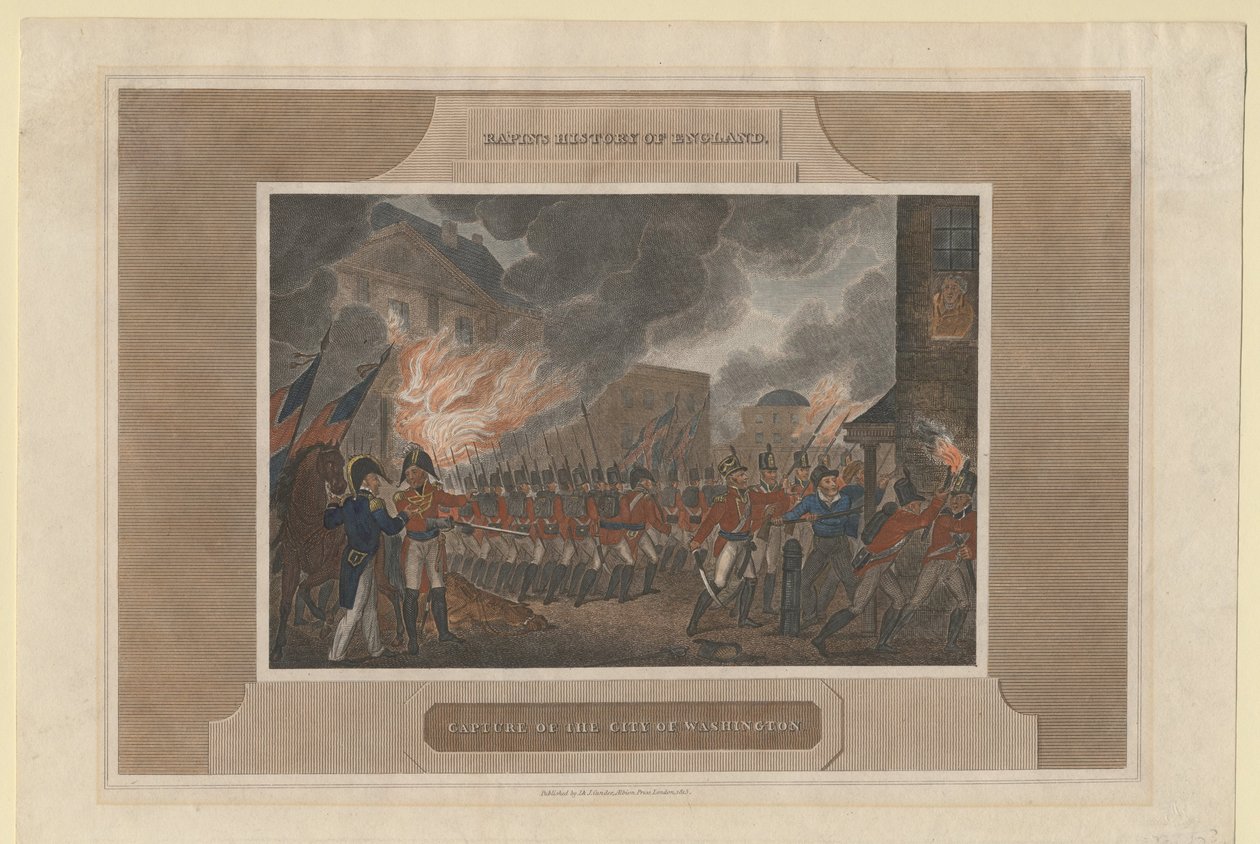 Zdobycie i spalenie miasta Waszyngton, 1815 autorstwa Unbekannt