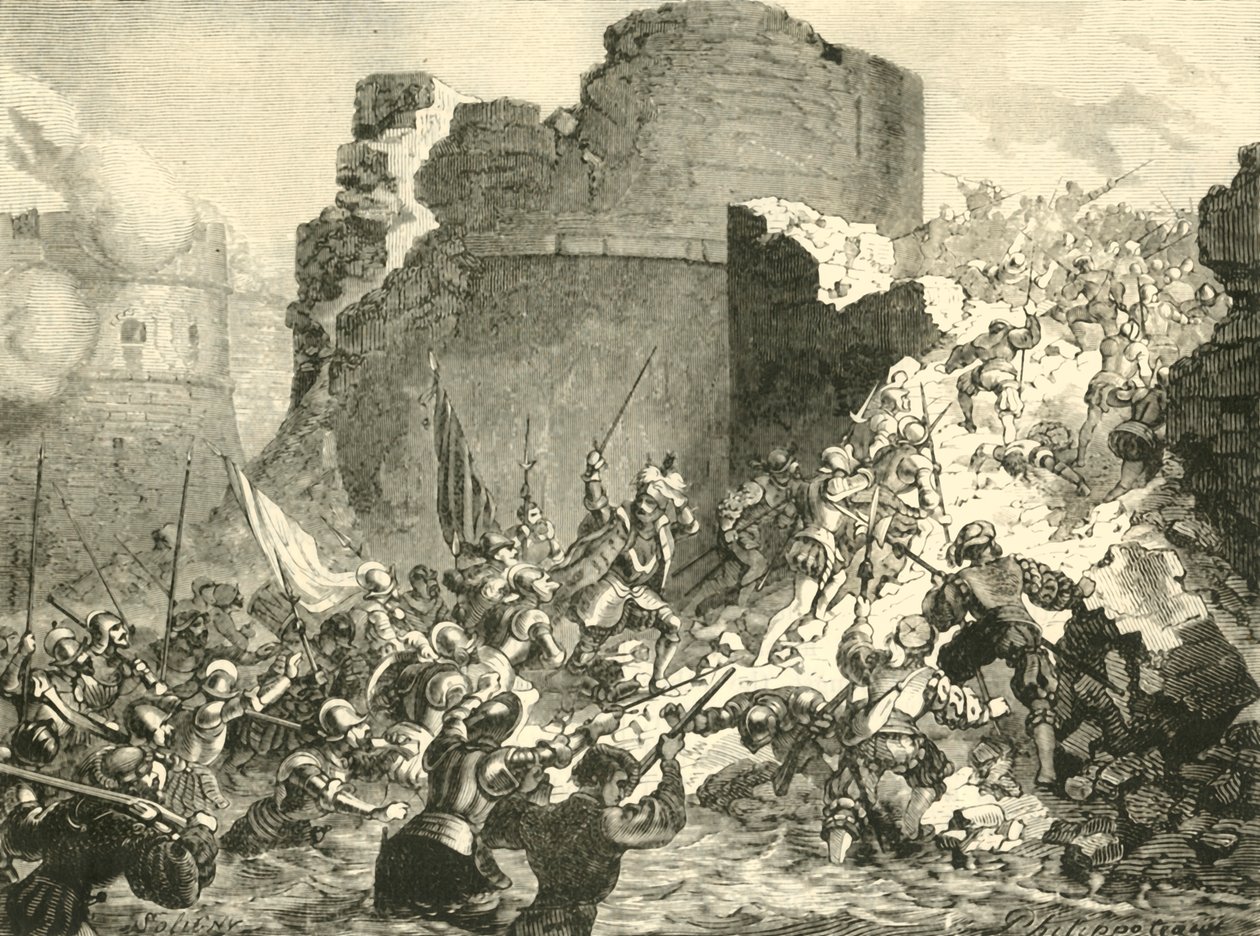 Zdobycie Calais przez Francuzów pod księciem Guise, 1558, 1890. autorstwa Unbekannt
