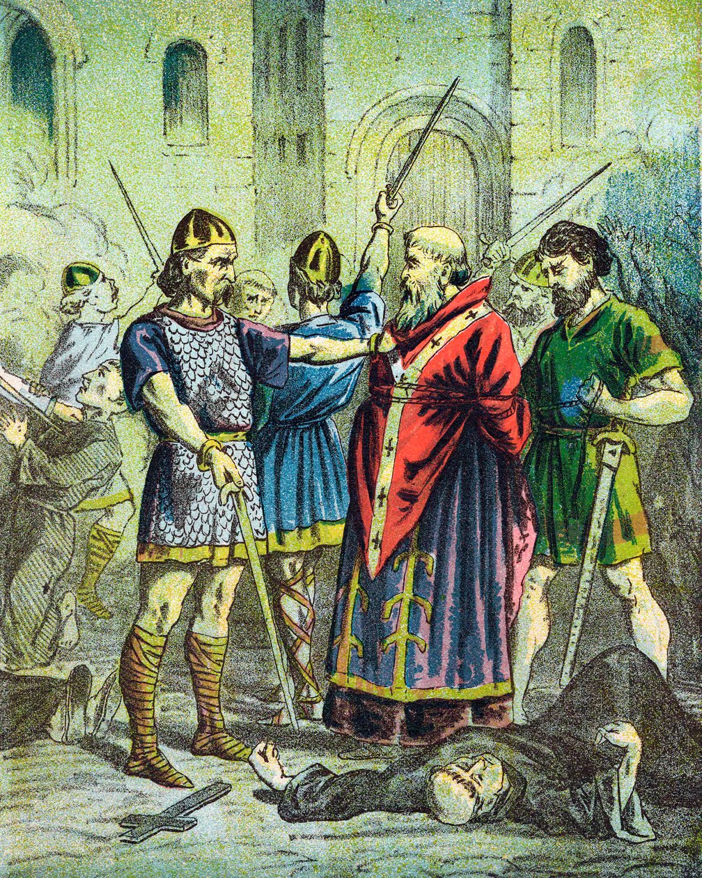 Zdobycie św. Alphege, arcybiskupa Canterbury, 1012, połowa XIX wieku autorstwa Unbekannt
