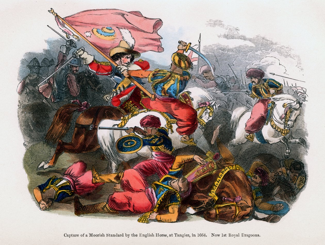 Przechwytywanie sztandaru mauretańskiego przez konia angielskiego w Tangerze, 1664 r autorstwa Unbekannt