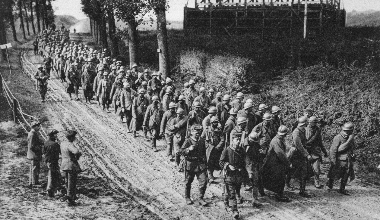 Pojmani żołnierze francuscy, Somma, Francja, I wojna światowa, 1917 autorstwa Unbekannt