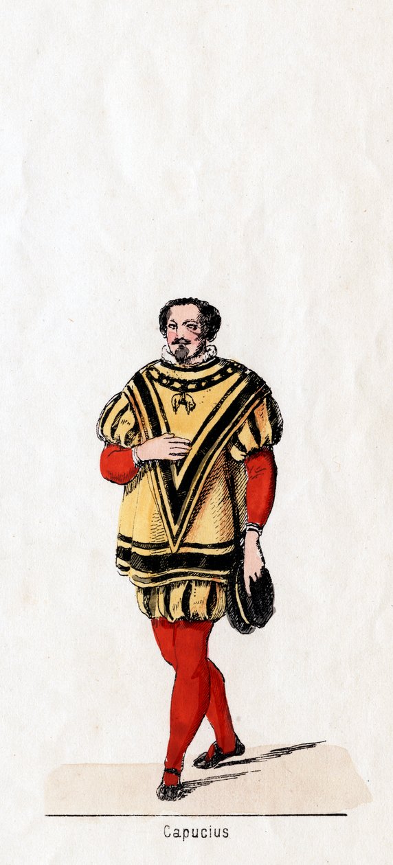 Kapucjusz, projekt kostiumu do sztuki Szekspira, Henryk VIII, XIX w. autorstwa Unbekannt