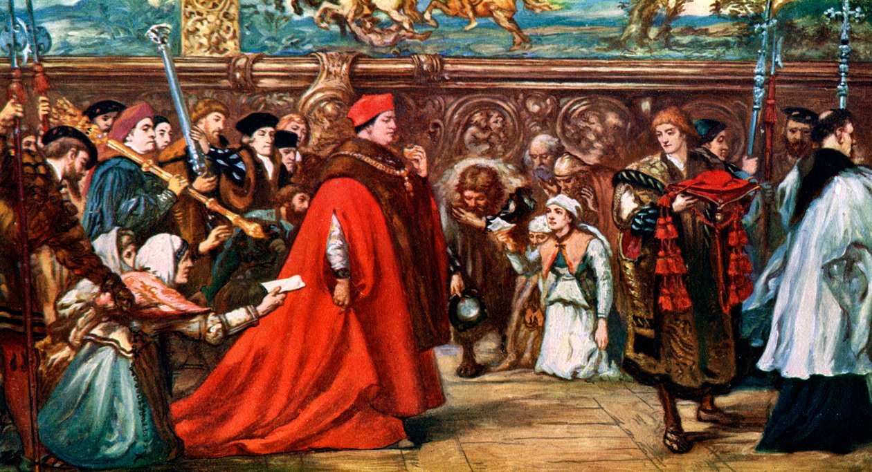 Kardynał Wolsey idący procesją do Westminster Hall, 1887, c1920 autorstwa Unbekannt