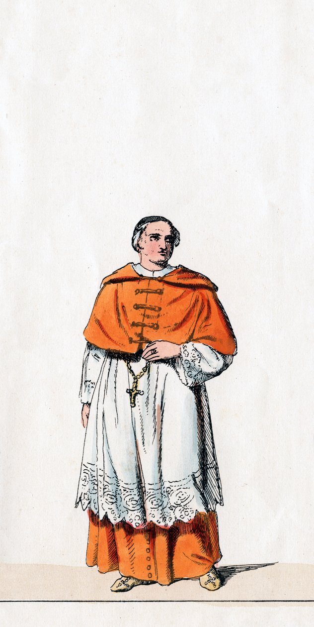 Kardynał Wolsey, projekt kostiumu do sztuki Szekspira, Henryk VIII, XIX w. autorstwa Unbekannt