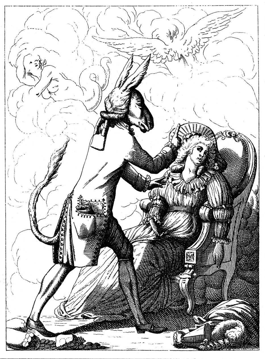 Karykatura Franza Antona Mesmera, ok. 1785 autorstwa Unbekannt
