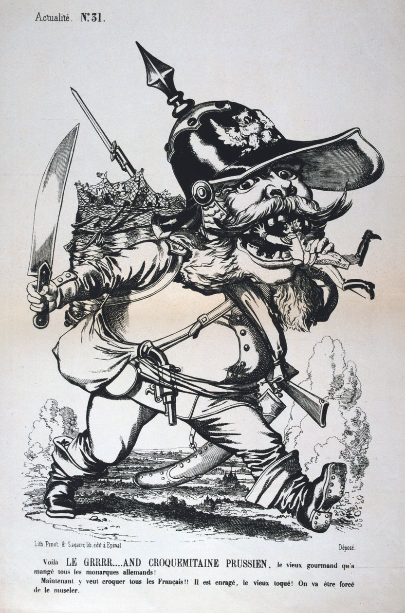 Karykatura Wilhelma I Pruskiego, wojna francusko-pruska, 1870-1871. autorstwa Unbekannt