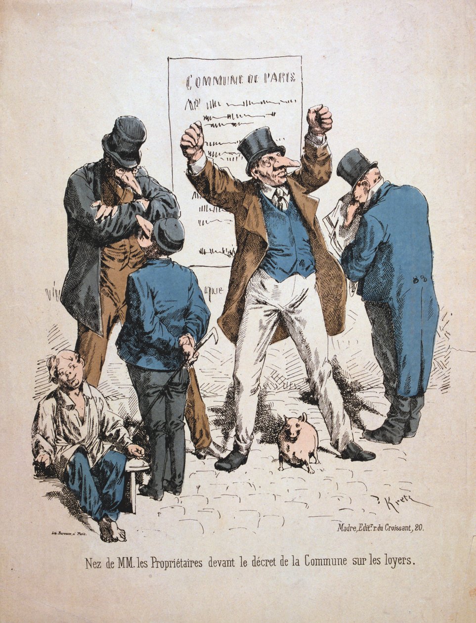 Karykatura właścicieli, Komuna Paryska, 1871. autorstwa Unbekannt