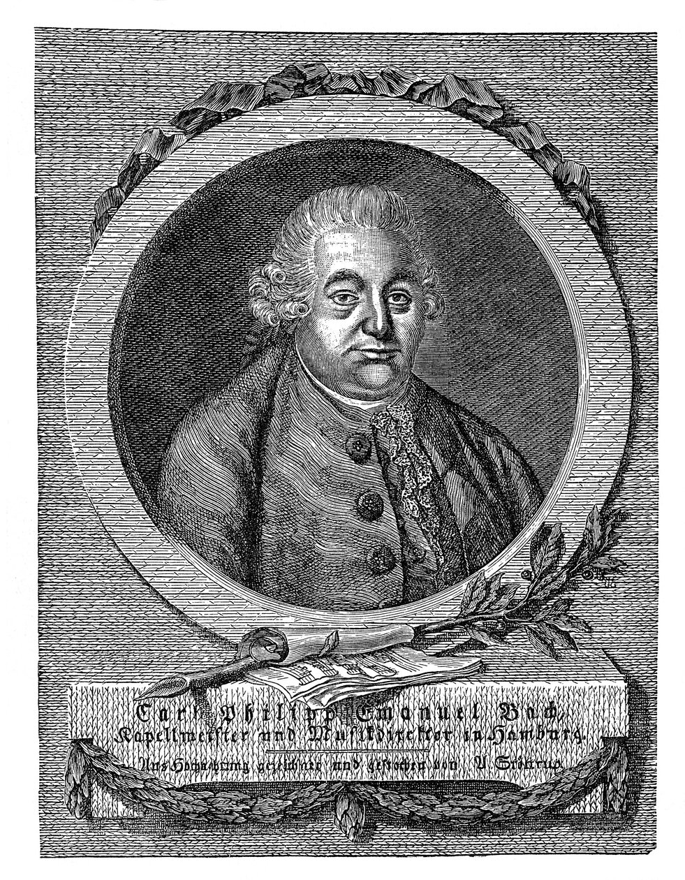 Carl Philipp Emanuel Bach 1714-1788, niemiecki kompozytor i muzyk autorstwa Unbekannt