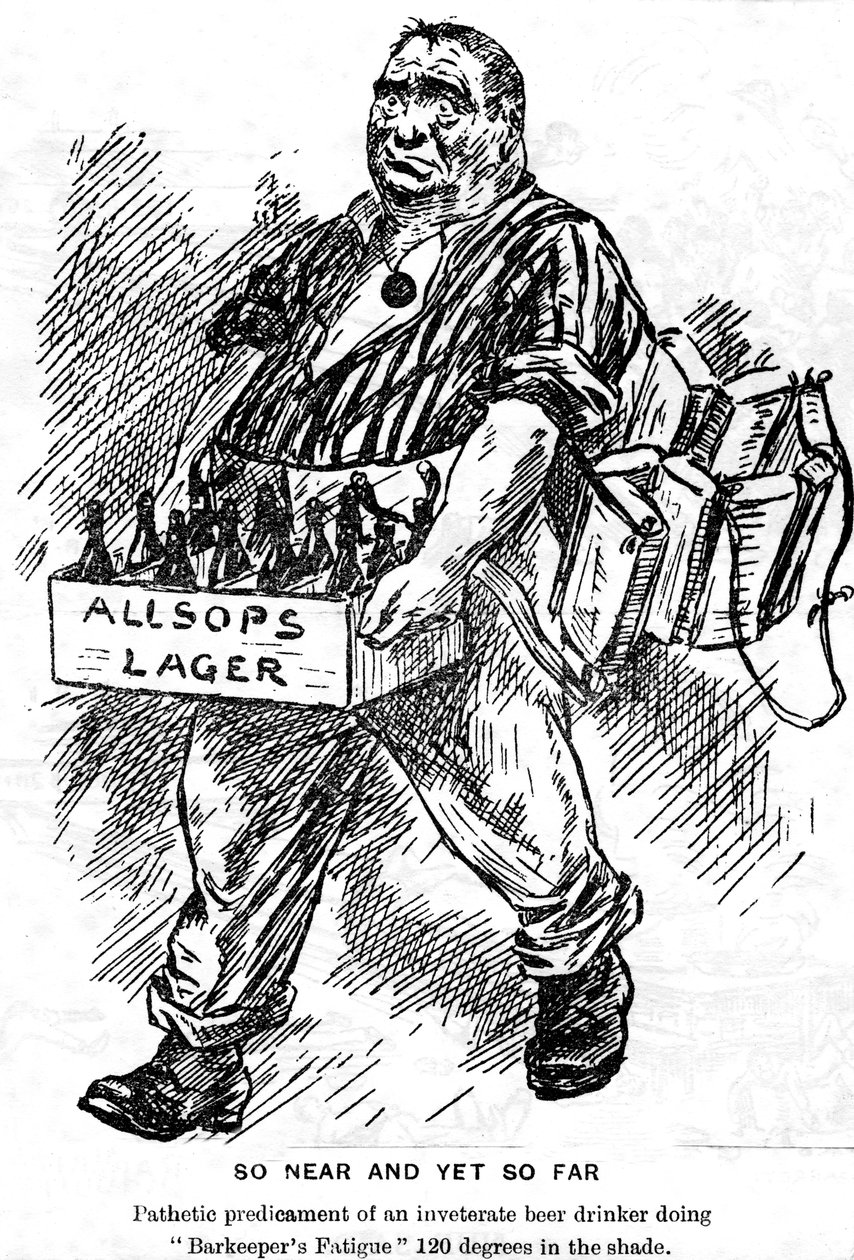 Karykatura z gazety pokładowej statku Kometa, okręt wojenny RMS Caronia, 1916-1917 autorstwa Unbekannt