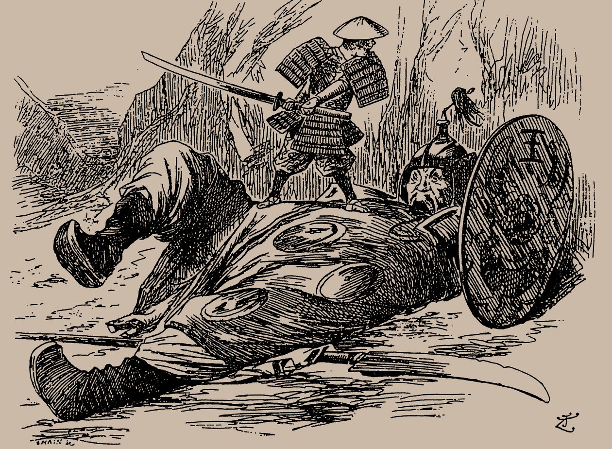 Karykatura o pierwszej wojnie chińsko-japońskiej. Punch, 29 września 1894, 1894. autorstwa Unbekannt